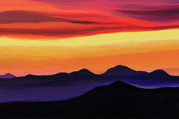 Arizona Art Print featuring the painting Arizona Sunset by DiDesigns Graphics