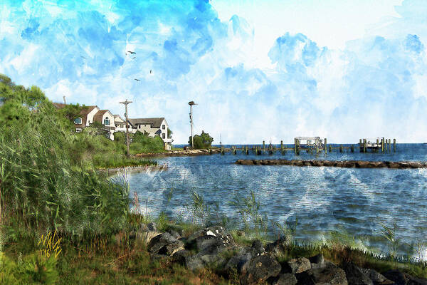 Chesapeake Bay Art Print featuring the digital art Arundel on the Bay by Mal-Z