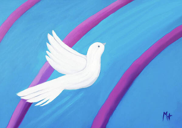 Dove Art Print featuring the painting Ascending by Margaret Harmon