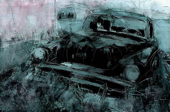 Car Art Print featuring the digital art At Rest by Jim Vance