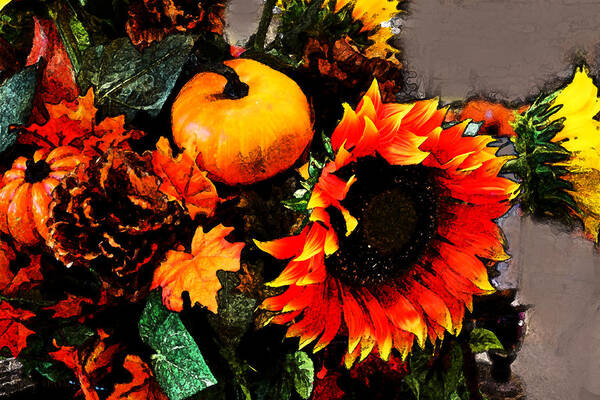 Susan Vineyard Art Print featuring the photograph Autumn Flowers by Susan Vineyard