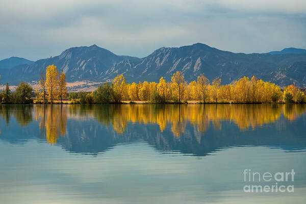 Flatirons Art Print featuring the photograph Boulder Colorado Autumn Glow by James BO Insogna