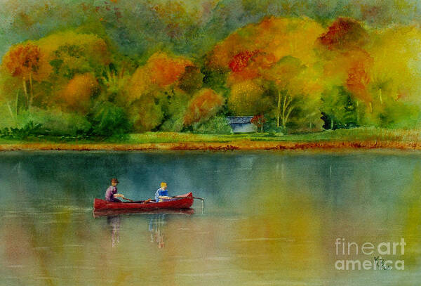 New England Art Print featuring the painting Autumn by Karen Fleschler