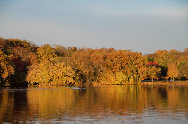 Autumn Art Print featuring the photograph Autumn - Rowing on the Schuylkill River by Bill Cannon