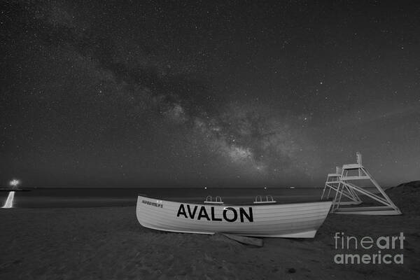 Avalon Art Print featuring the photograph Avalon Milky Way BW by Michael Ver Sprill