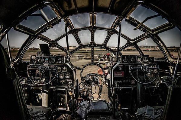 B-29 Art Print featuring the photograph B29 Superfortress Fifi Cockpit View by Chris Lord