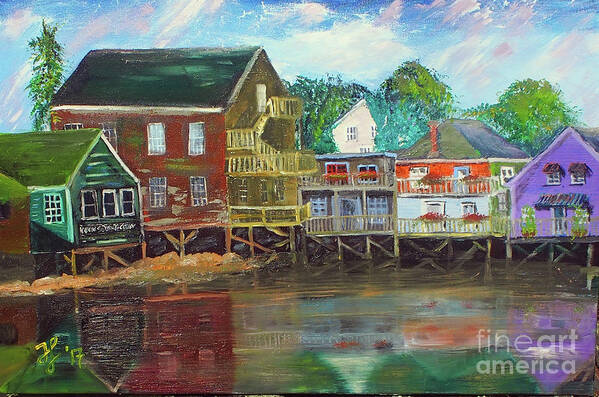  Art Print featuring the painting Back Bay Kennebunkport by Francois Lamothe