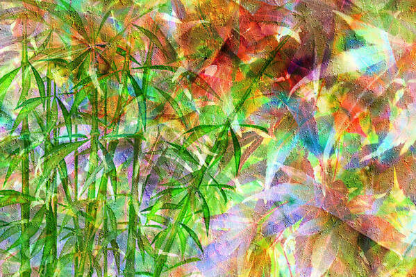 Bamboo Paradise Art Print featuring the digital art Bamboo Paradise by Kiki Art