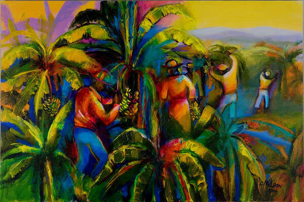Banana Art Print featuring the painting Banana Plantation by Cynthia McLean
