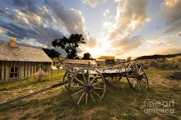 Wagon Art Print featuring the photograph Bannack Montana Ghost Town by Bob Christopher