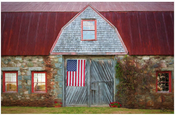 American Flag Art Print featuring the photograph Bar Harbor Barn by Peggy Dietz