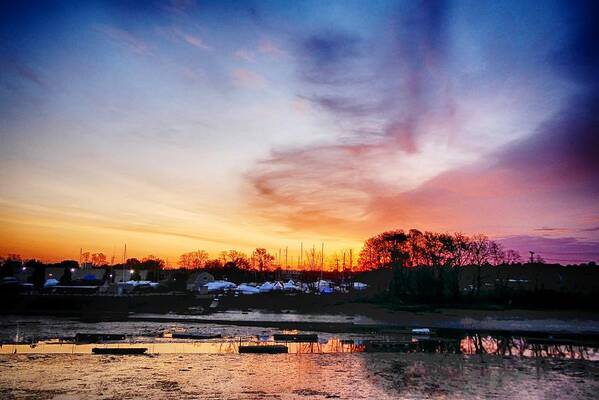 River Art Print featuring the photograph Bass Haven Yacht Club at Dawn by Scott Hufford