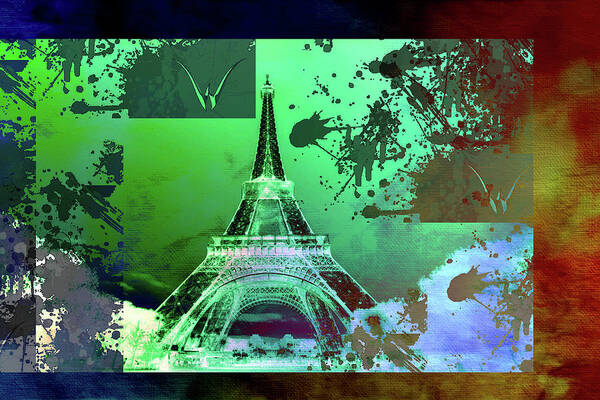 Paris Art Print featuring the mixed media Bastille Day 11 by Priscilla Huber