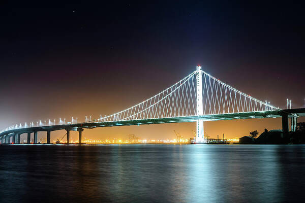 Bay Area Art Print featuring the photograph Bay Bridge East By Night 1 by Jason Chu