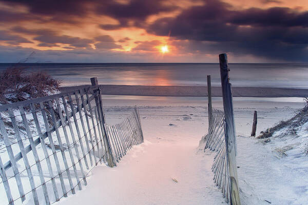 Nauset Beach Art Print featuring the photograph Beach Entrance Winter Sunrise by Darius Aniunas