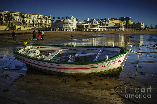 Andalucia Art Print featuring the photograph Beached Boat Cadiz Spain by Pablo Avanzini