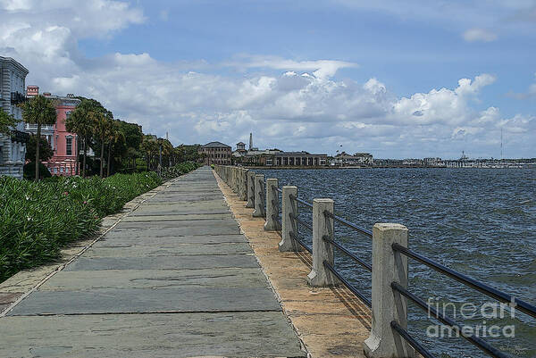 Charleston Art Print featuring the photograph Beautiful Waterfront Walkway by Jennifer White