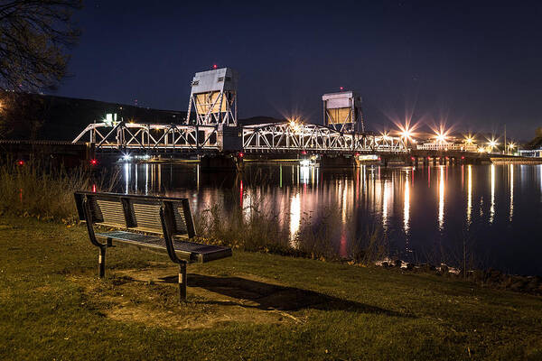 Lewiston Art Print featuring the photograph Bench in the Dark by Brad Stinson