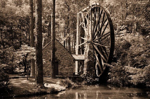 History Art Print featuring the photograph Berry's Old Mill in Sepia by Johann Todesengel