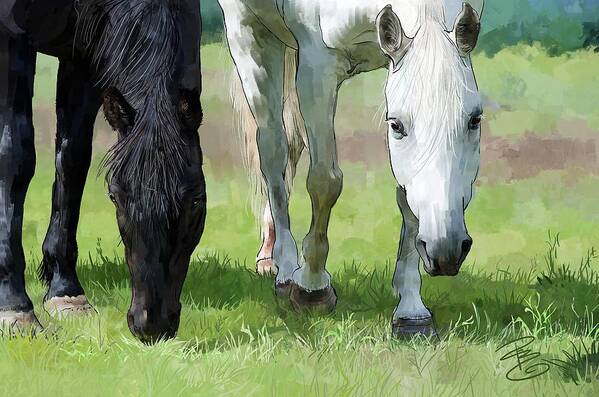 Agriculture Art Print featuring the digital art Best Buddies by Debra Baldwin