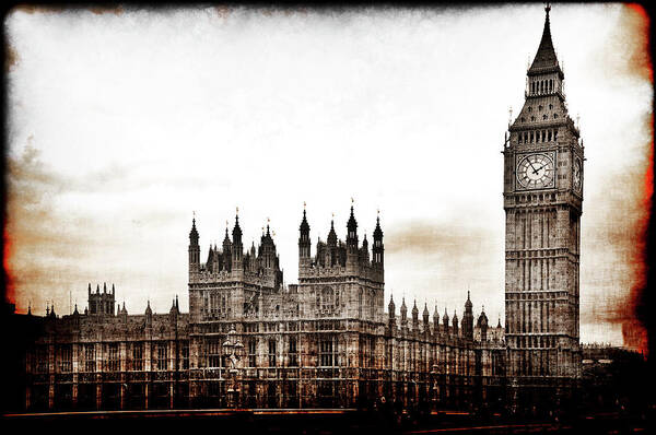 Pictorial Art Print featuring the photograph Big Bend and the Palace of Westminster by Jennifer Wright