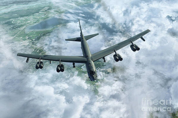 B52 Art Print featuring the digital art Big Buff B52 by Airpower Art