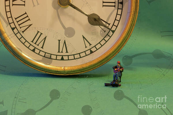 Little People Art Print featuring the photograph Big Time Busker by Steve Purnell