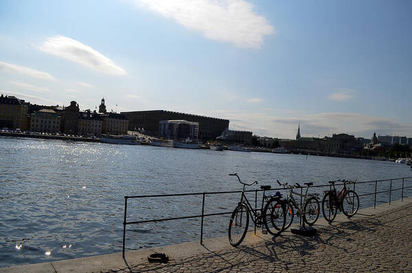 Bikes Art Print featuring the photograph Bikes in Stockholm by Erik Burg