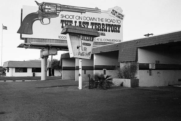 Billboard The Last Territory Tucson Arizona 1987 Art Print featuring the photograph Billboard The Last Territory Tucson Arizona 1987 by David Lee Guss