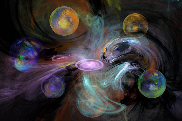 Planets Art Print featuring the digital art Birth of a Solar System by Lisa Yount