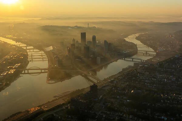 Pittsburgh Art Print featuring the photograph Black and Gold by Amanda Jones