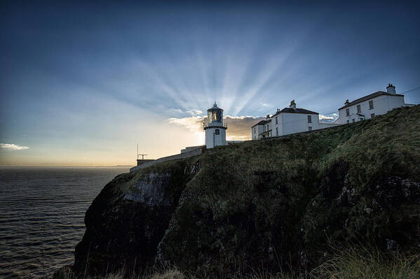 Lighthouse Art Print featuring the photograph Blackhead Lighthouse Sunset by Nigel R Bell