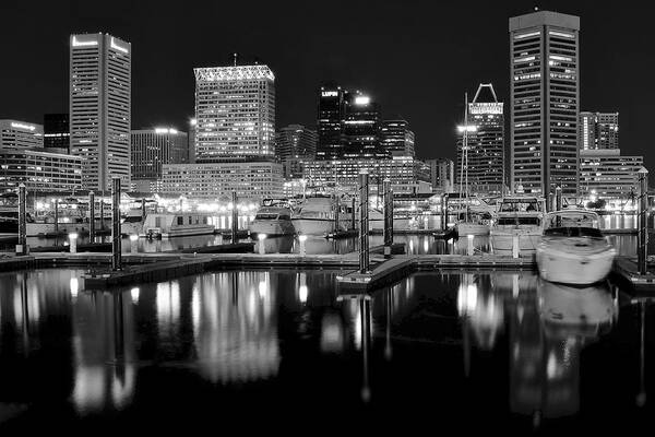 Baltimore Art Print featuring the photograph Blackness in the Harbor by Frozen in Time Fine Art Photography