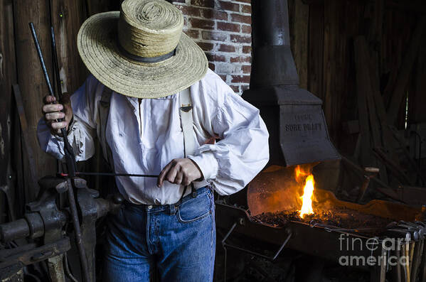 Blacksmith Art Print featuring the photograph Blacksmithing by Andrea Silies