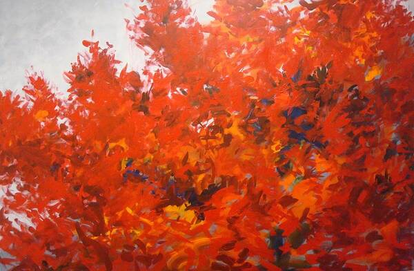 Leaves Art Print featuring the painting Blaze Maple by Rich Houck