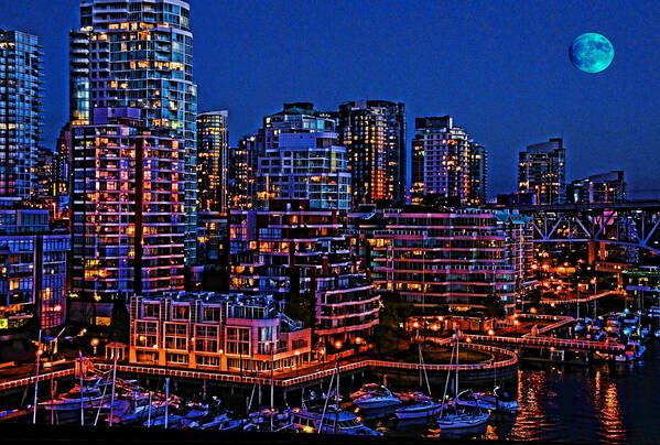 Vancouver Art Print featuring the photograph Blue Moon 2 by Lawrence Christopher