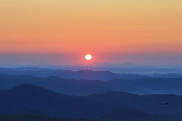 Blue Ridge Mountains Art Print featuring the photograph Blue Ridge Sunrise by Dale R Carlson