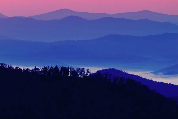 Blue Ridge Sunrise North Carolina Art Print featuring the photograph Blue Ridge Sunrise North Carolina by Dawna Moore Photography