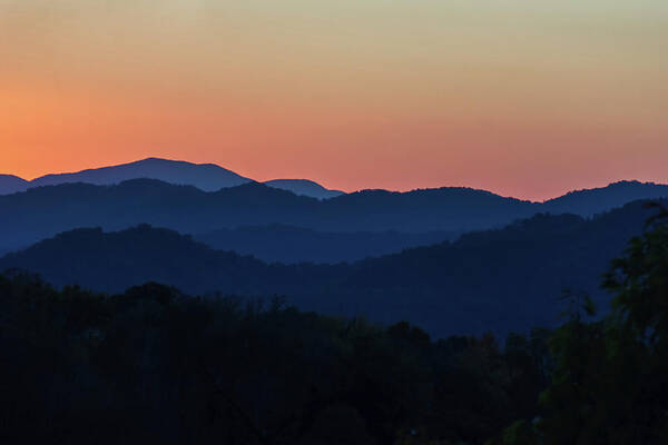 10/16/15 Art Print featuring the photograph Blue Ridge Sunset by Louise Lindsay