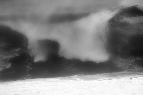 Black And White Art Print featuring the photograph Blurry Breakers Black And White by Adam Jewell