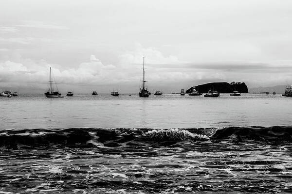 Costa Rica Art Print featuring the photograph Boats and Waves 2 by D Justin Johns