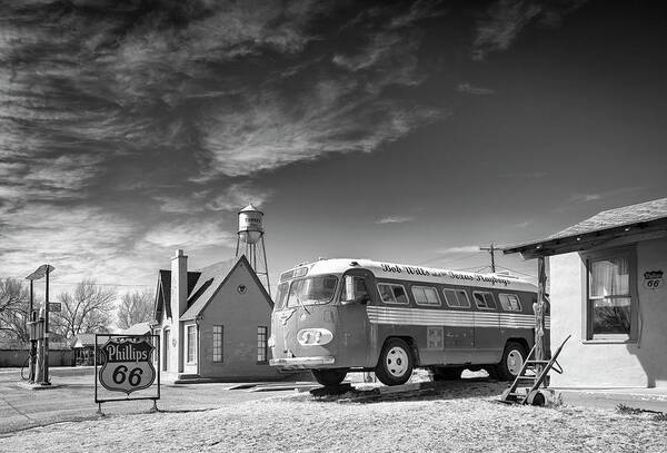 Bob Wills Art Print featuring the photograph Bob Wills and the Texas Playboys Tour Bus Turkey TX by Mary Lee Dereske