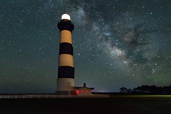 Bodie Lighthouse Art Print featuring the photograph Bodie Lighthouse Milky Way by Norma Brandsberg