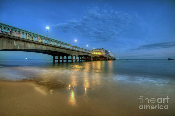 Photography Art Print featuring the photograph Bournemouth Pier Blue Hour by Yhun Suarez