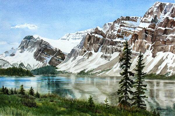 Bow Lake Art Print featuring the painting Bow Lake Alberta No.2 by Debbie Homewood