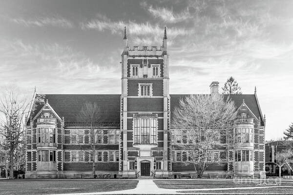 Bowdoin Art Print featuring the photograph Bowdoin College Hubbard Hall by University Icons