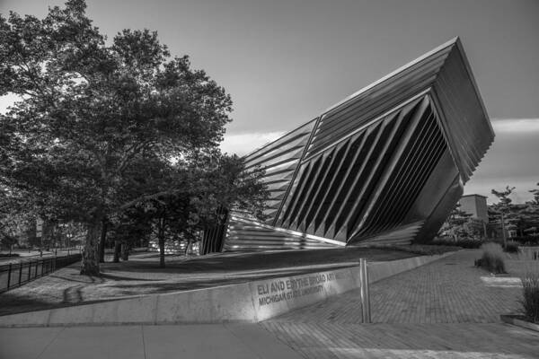Michigan State Art Print featuring the photograph Brad Art Museum Black and White 2 by John McGraw