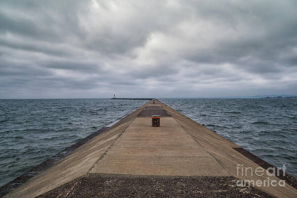 Breakwall Clouds Art Print featuring the photograph Breakwall Clouds by Rachel Cohen