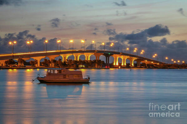 Bridge Art Print featuring the photograph Bridge and Calm Water by Tom Claud