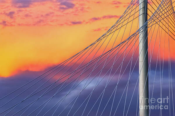 Margaret Hunt Hill Art Print featuring the photograph Bridge Detail at Sunrise by Imagery by Charly